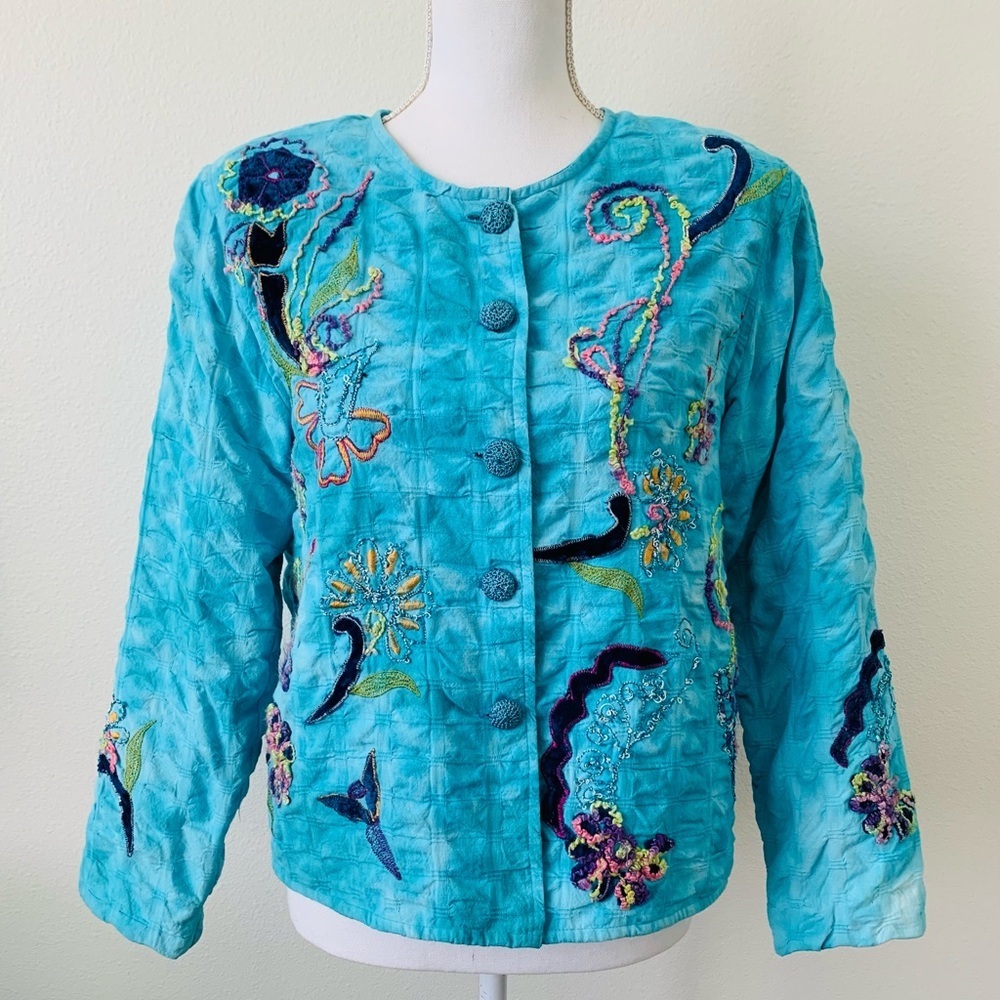 Embroidered Blue Jacket